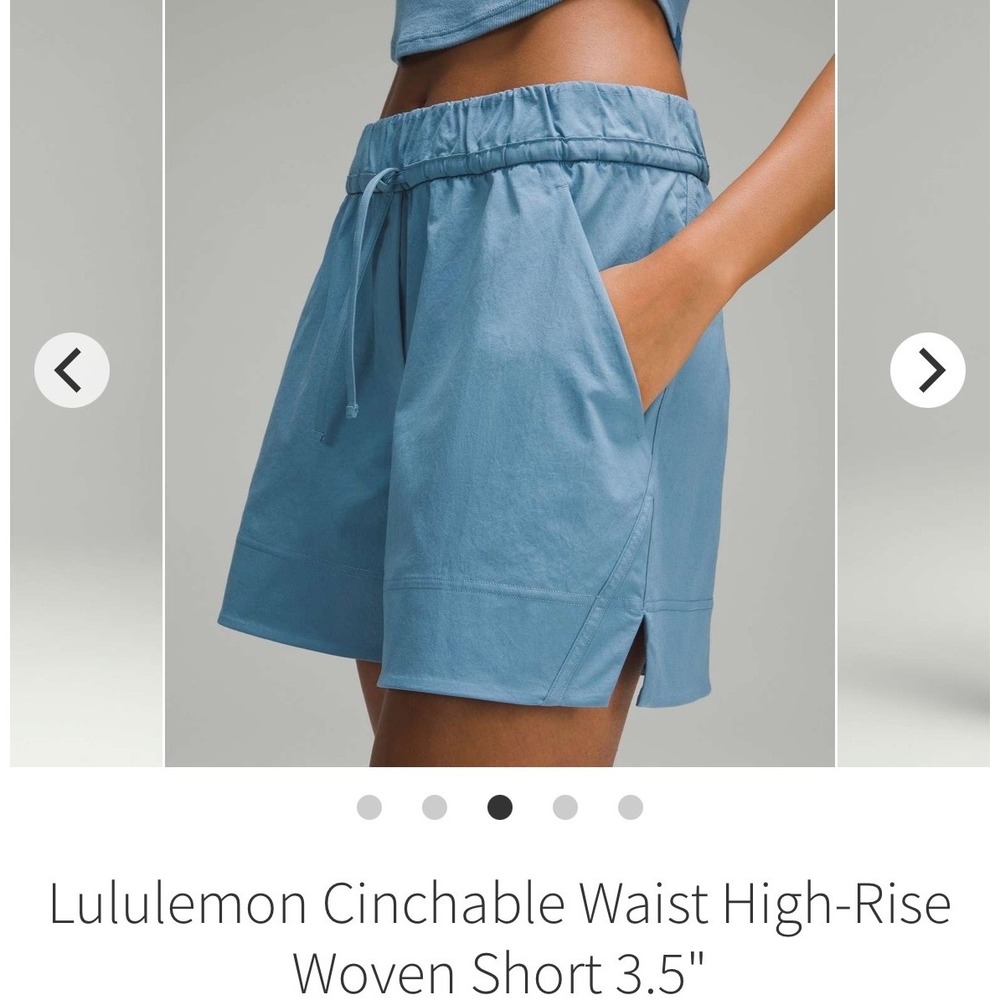Lululemon Cinchable Waist High-Rise Woven Short 3.5 Utility Blue XS